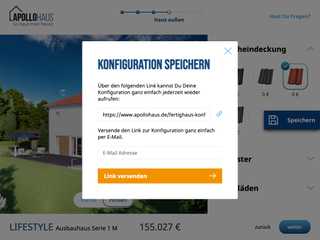 Screenshot von Apollohaus - Fertighaus-Konfigurator