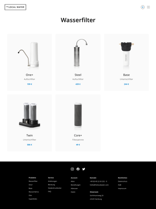 Screenshot of The Local Water - Website