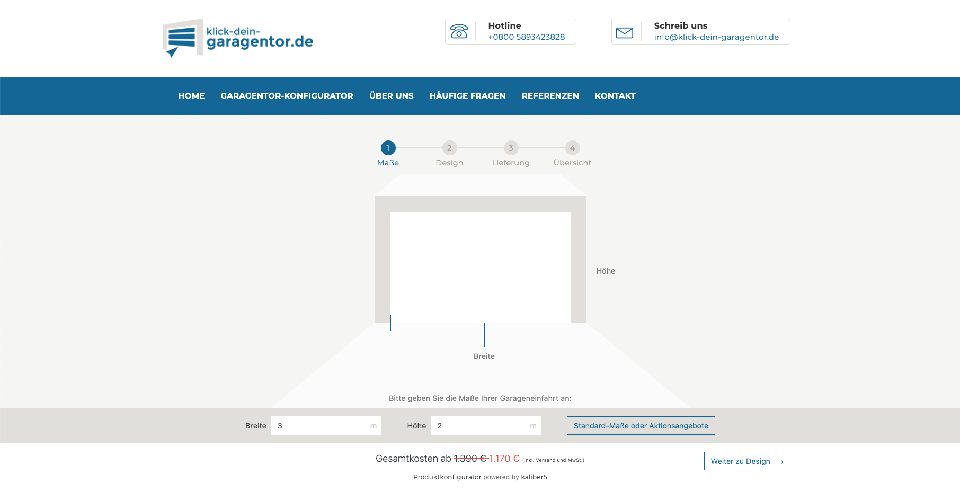 Garage Door Configurator: Screenshot 1