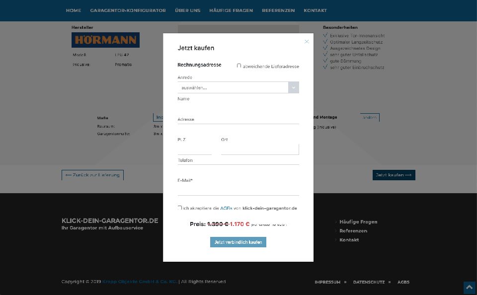 Garage Door Configurator: Screenshot 4